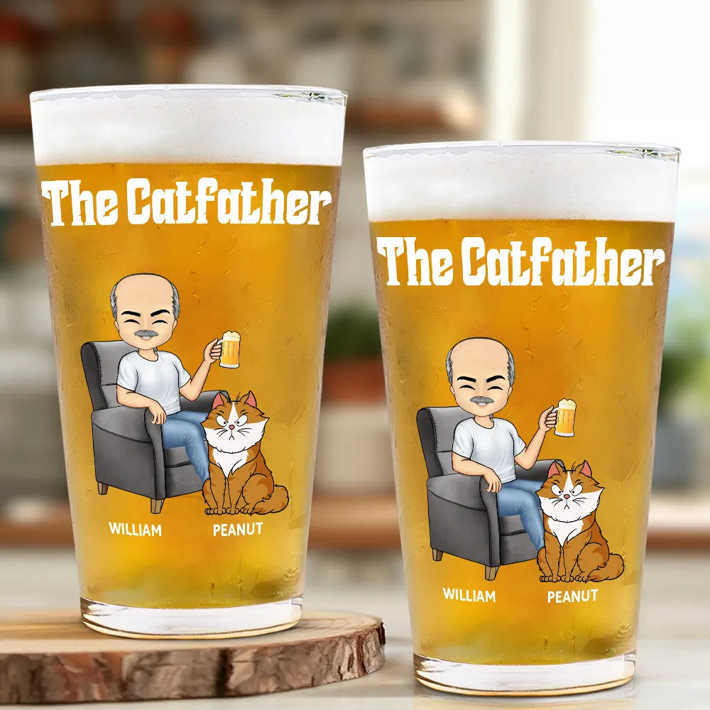 The Cat Father - Personalized Beer Glass