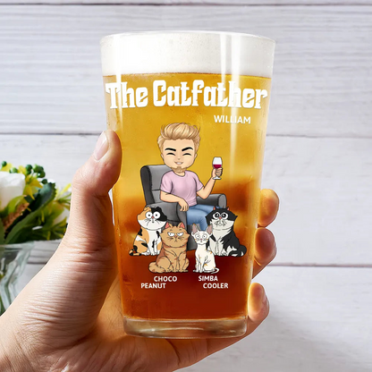 The Cat Father - Personalized Beer Glass