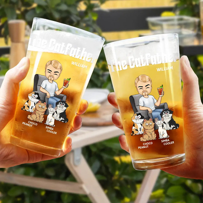 The Cat Father - Personalized Beer Glass