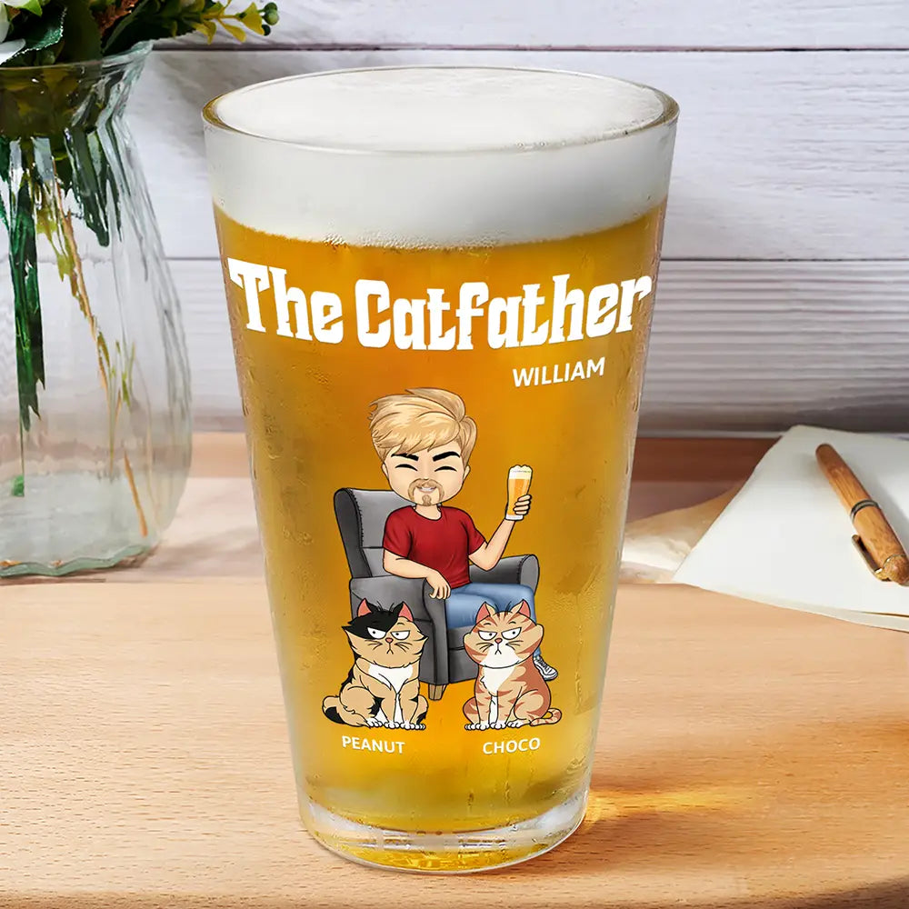 The Cat Father - Personalized Beer Glass