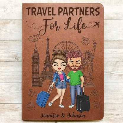 Travel Couple To A Lifetime Of Adventures Together - Personalized Leather Journal