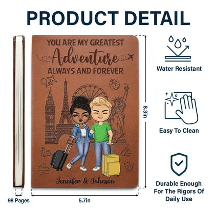 Travel Couple To A Lifetime Of Adventures Together - Personalized Leather Journal
