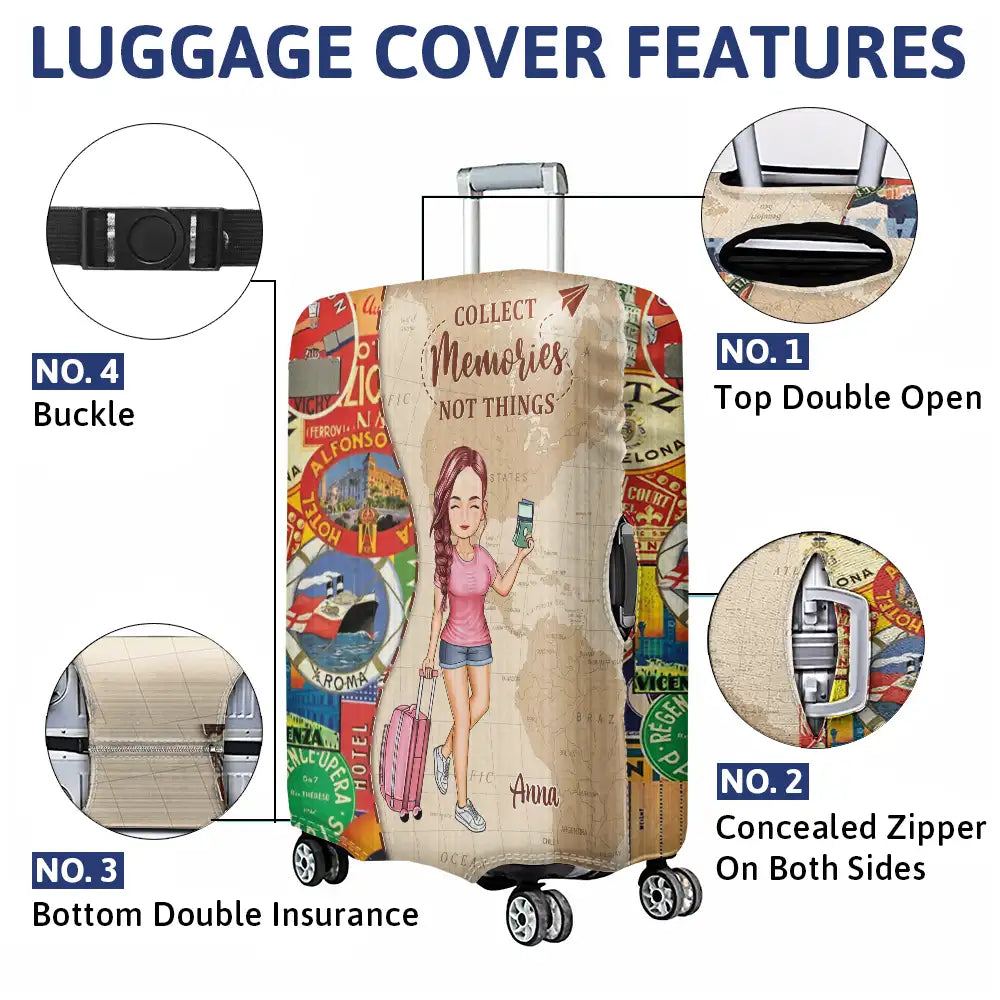 And So The Adventure Begins - Personalized Luggage Cover