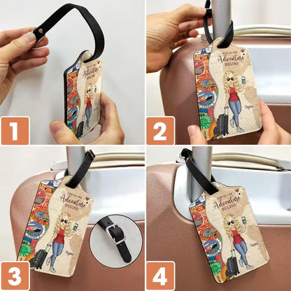 And So The Adventure Begins Travel Lover - Personalized Luggage Tag