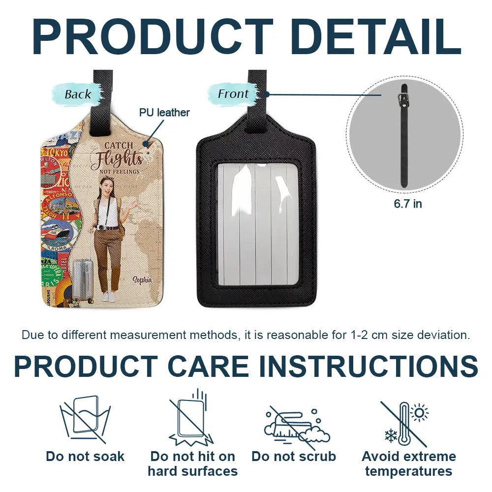 Custom Photo Travel Lover And So The Adventure Begins - Personalized Luggage Tag