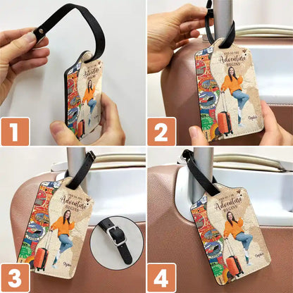 Custom Photo Travel Lover And So The Adventure Begins - Personalized Luggage Tag