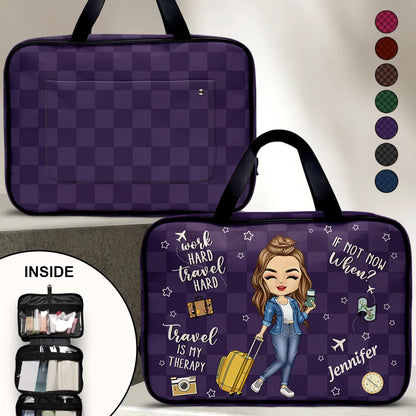 Travel Is My Therapy - Personalized Toiletry Bag