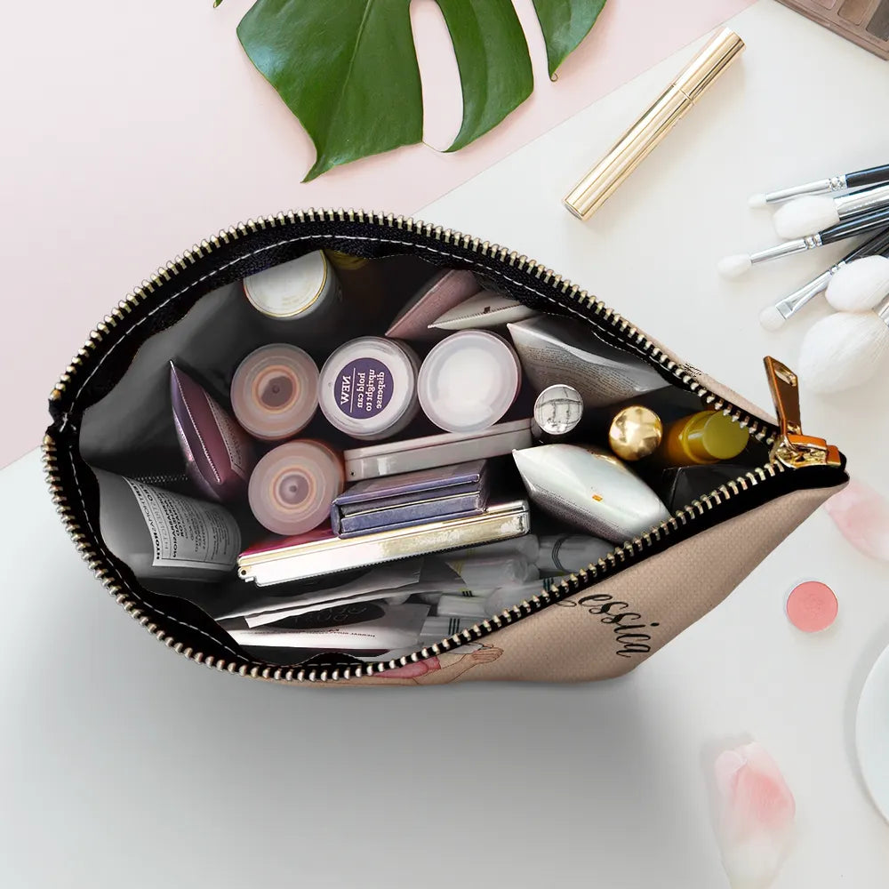 Birth Month Flower Travel Lover - Personalized Cosmetic Bag