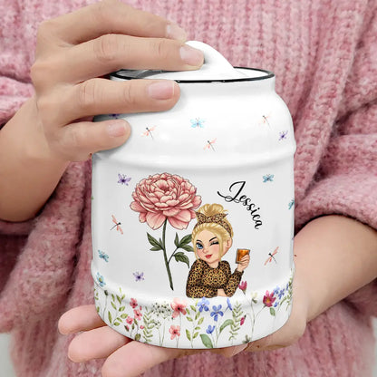 Birth Month Flowers Bloom Where You're Planted Women - Personalized Cookie Jar