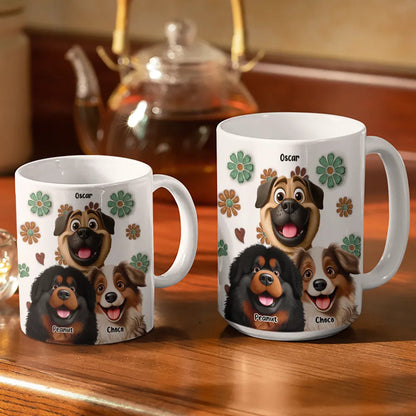Dogs Make Everything Better - 3D Inflated Effect Printed Mug, Personalized White Edge-to-Edge Mug
