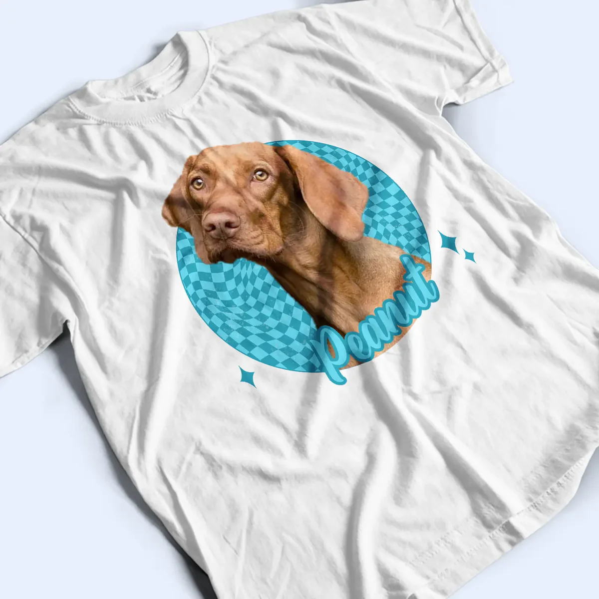 Custom Photo Dog Cat Pet Retro Groovy Pattern - Personalized T Shirt