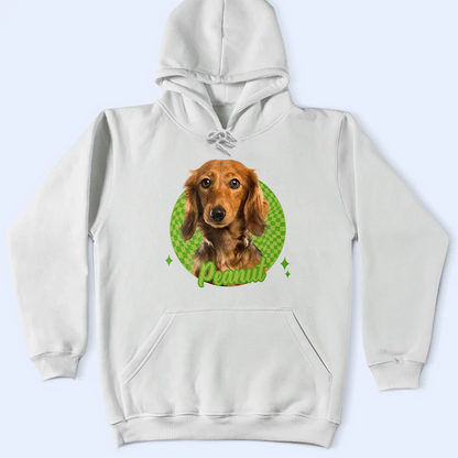 Custom Photo Dog Cat Pet Retro Groovy Pattern - Personalized T Shirt