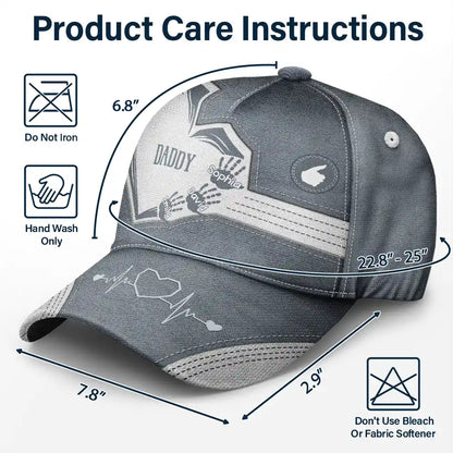 Gift For Father,Gift For Grandpa - Grandpa Papa Dad Father Sweetheart Kid Grandkid Handprints - Personalized Classic Cap