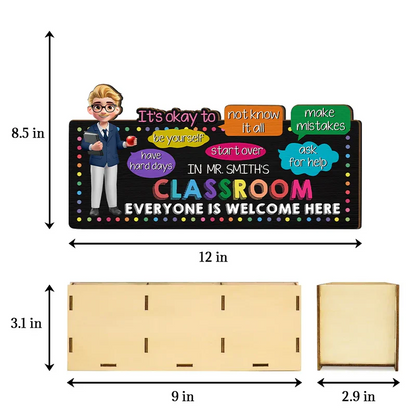 In Teacher Classroom It's Okay To Be Yourself - Personalized Wooden Pen Pencil Holder