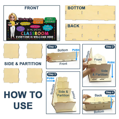 In Teacher Classroom It's Okay To Be Yourself - Personalized Wooden Pen Pencil Holder