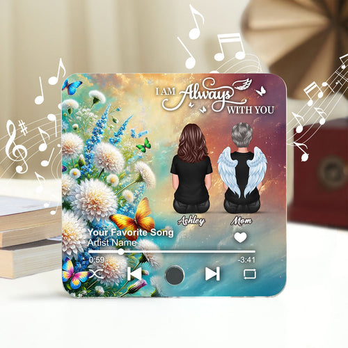 Realistic Dandelion Flowers Family Members Memorial Personalized Music Fridge Magnet, Sympathy Gift