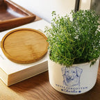 Custom Photo Pencil Sketch Pet Memorial Never Forgotten - Personalized Ceramic Plant Pot