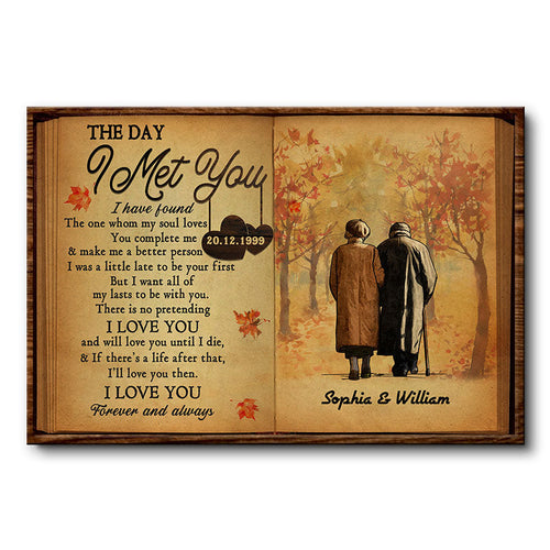 Old Couple The Day I Met You - Anniversary Gift - Personalized Custom Poster
