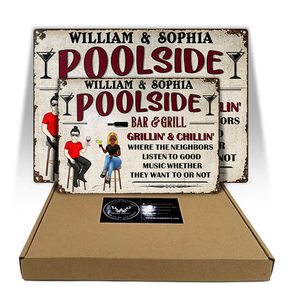 Listen To Good Music - Backyard Patio Pool Bar - Personalized Custom Classic Metal Signs