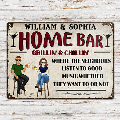 Garage Bar - Gift For Father - Personalized Custom Classic Metal Signs