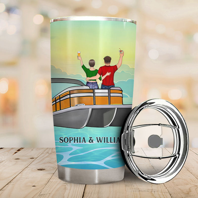 Pontoon Partners For Life - Gift For Pontoon Owner - Personalized Custom Tumbler