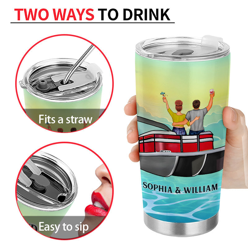 Pontoon Partners For Life - Gift For Pontoon Owner - Personalized Custom Tumbler