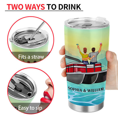Pontoon Partners For Life - Gift For Pontoon Owner - Personalized Custom Tumbler