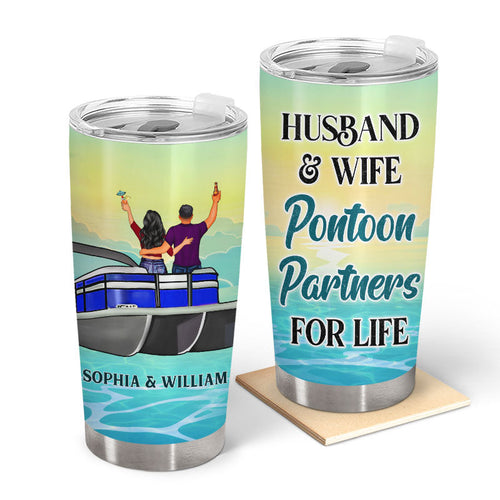 Pontoon Partners For Life - Gift For Pontoon Owner - Personalized Custom Tumbler