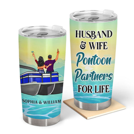 Pontoon Partners For Life - Gift For Pontoon Owner - Personalized Custom Tumbler