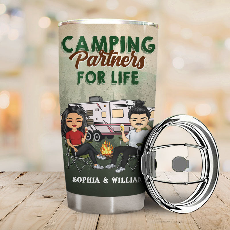 Adventuring Together - Gift For Camping Couple - Personalized Custom Tumbler