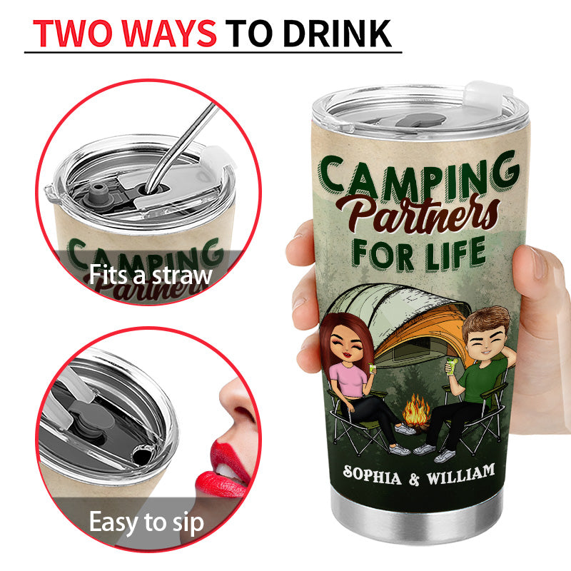 Adventuring Together - Gift For Camping Couple - Personalized Custom Tumbler