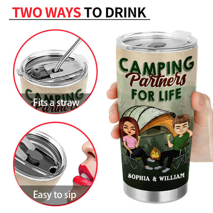 Adventuring Together - Gift For Camping Couple - Personalized Custom Tumbler