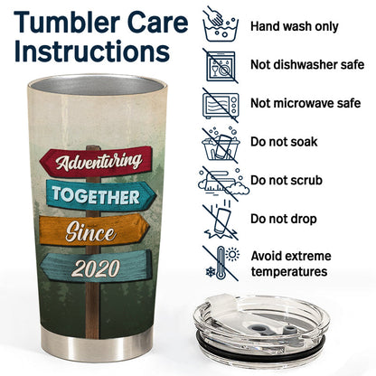 Adventuring Together - Gift For Camping Couple - Personalized Custom Tumbler