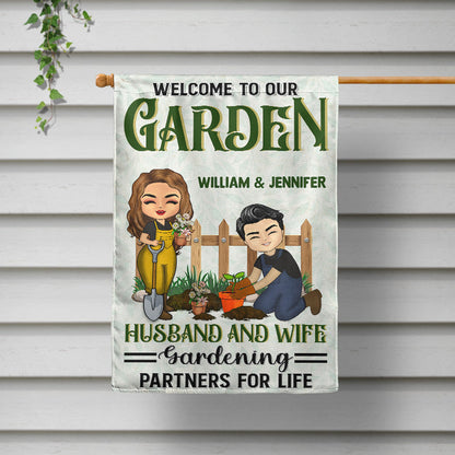 Gardening Partners For Life - Gift For Gardening Couples - Personalized Custom Flag