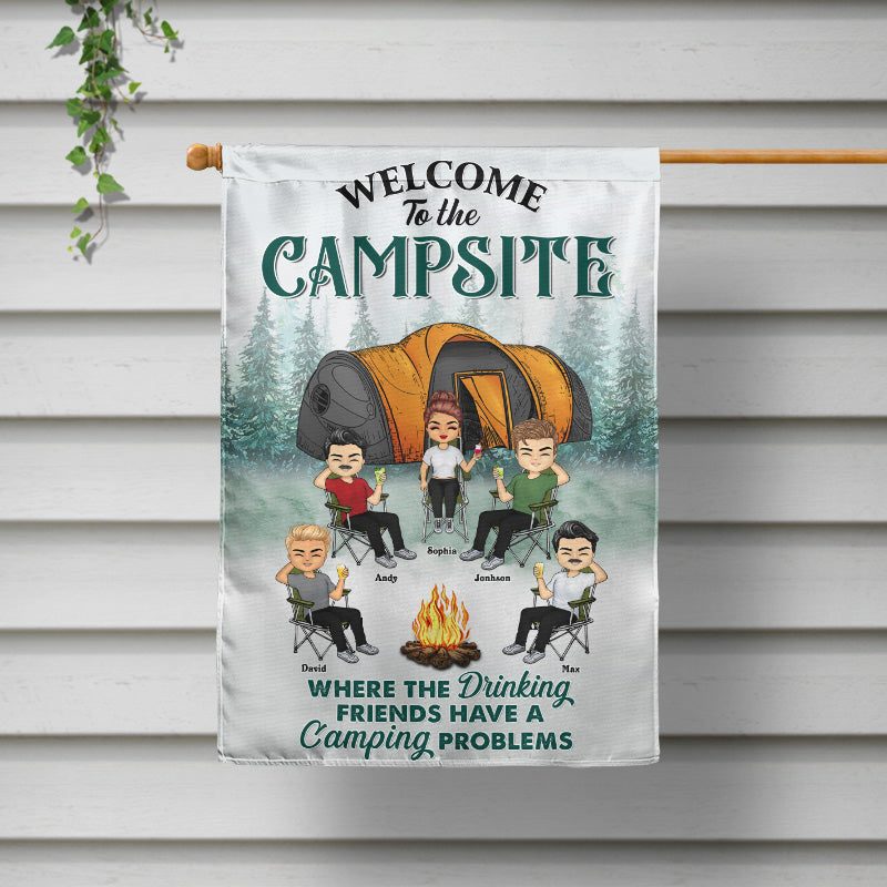 Where The Drinking Friends - Gift For Camping Lovers - Personalized Custom Flag