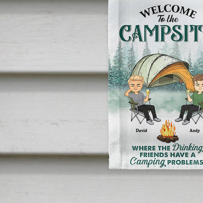 Where The Drinking Friends - Gift For Camping Lovers - Personalized Custom Flag