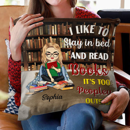 Just A Girl Who Loves Books Blanket Reading - Gift For Book Lovers - Personalized Custom Pillow