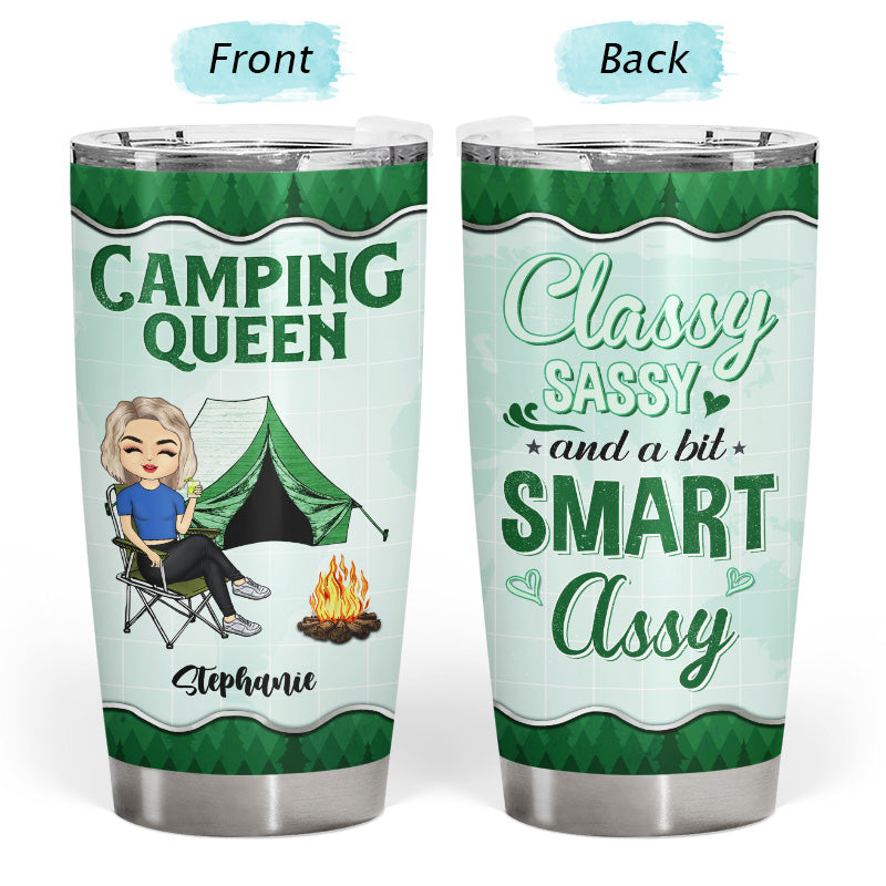 Camping Queen Classy Sassy - Gift For Camping Lovers - Personalized Custom Tumbler