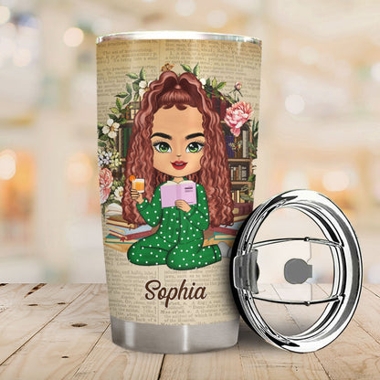 Girl Who Loves Books - Gift For Book Lovers - Personalized Custom Tumbler