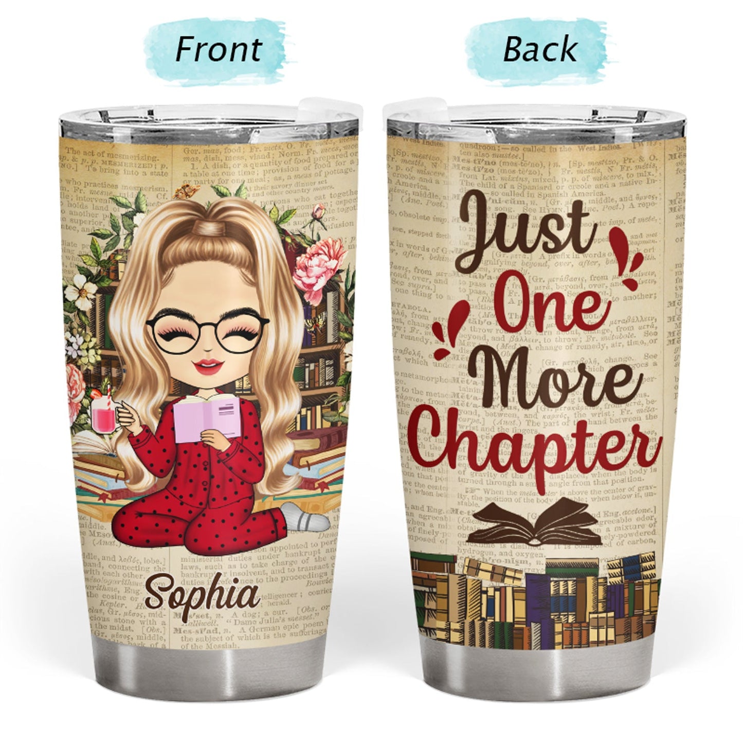 Girl Who Loves Books - Gift For Book Lovers - Personalized Custom Tumbler