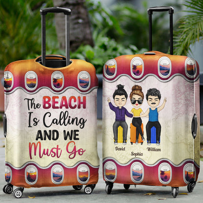 Best Friends Catch Flights Not Feelings - Gift For Traveling Lovers, BFF Besties, Family, Siblings, Couples - Personalized Custom Luggage Cover