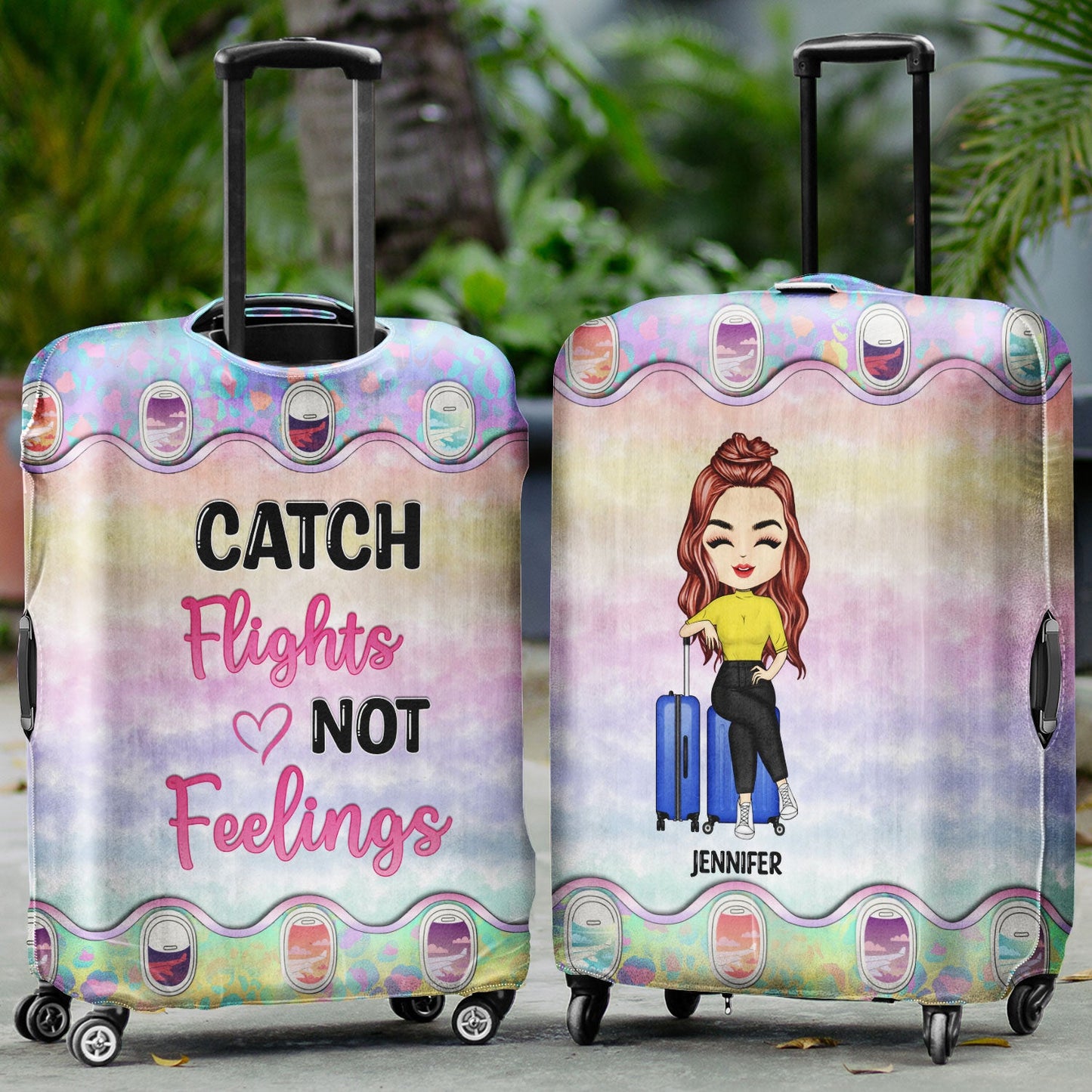 Just A Girl Who Loves Traveling - Birthday Gift For Her, Yourself, Traveler, Wife, Girlfriend, Lover, Daughter, Sister, BFF Best Friend - Personalized Custom Luggage Cover