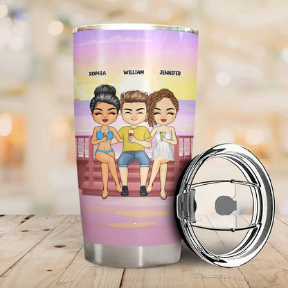 Hangovers Are Temporary But Drunk Stories Are Forever - Gift For BFF Besties, Sisters, Siblings - Personalized Custom Tumbler