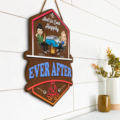 Making Memories One Campsite At A Time - Outdoor, Indoor Home Decor Gift For Campers, Husband, Wife, Couples - Personalized Custom Shaped Wood Sign