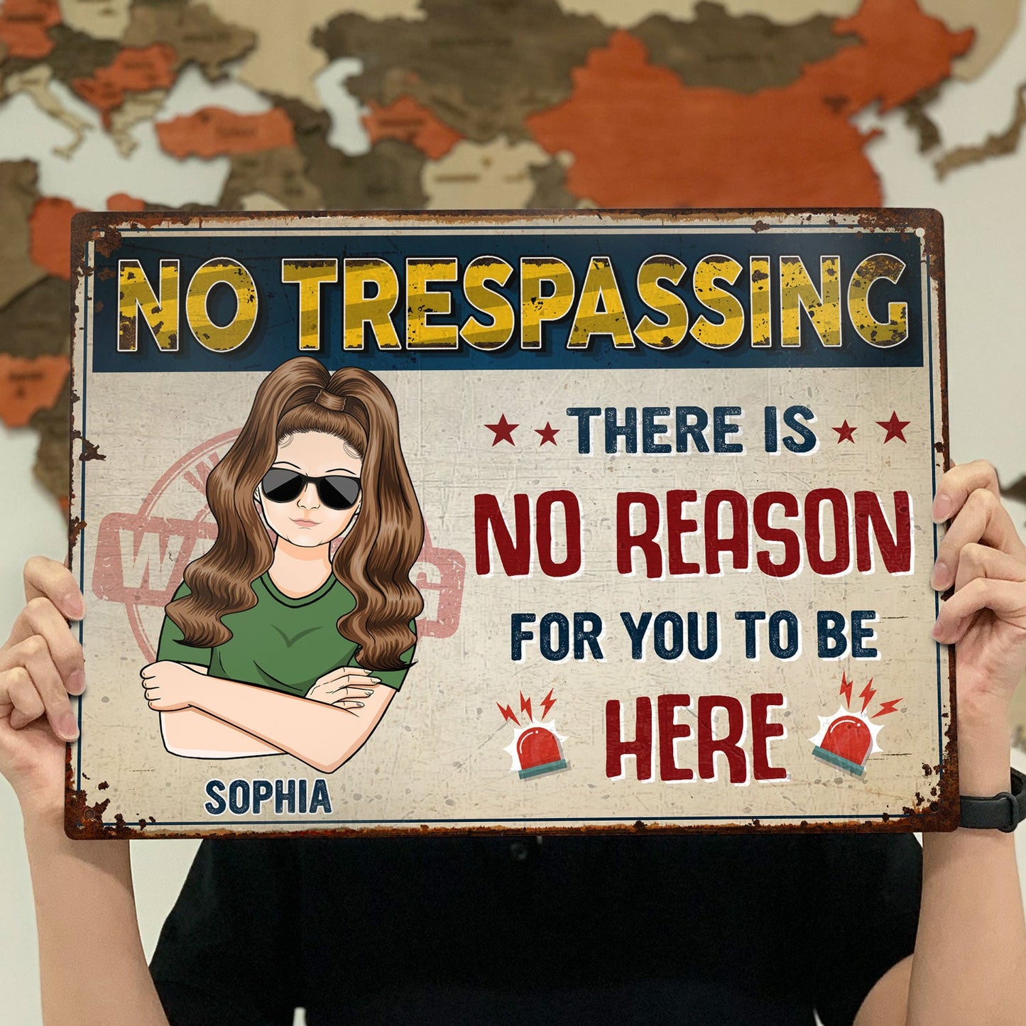 There Is No Reason For You To Be Here - Outdoor, Garden, Backyard Decor Gift For Yourself, Men, Women, Couples, Wife, Husband - Personalized Custom Classic Metal Signs