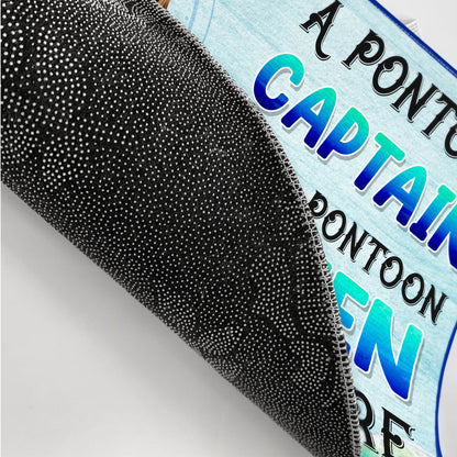 A Pontoon Captain And His Pontoon Queen Live Here - Decor Gift For Couples, Husband, Wife, Pontooning Lovers - Personalized Custom Doormat