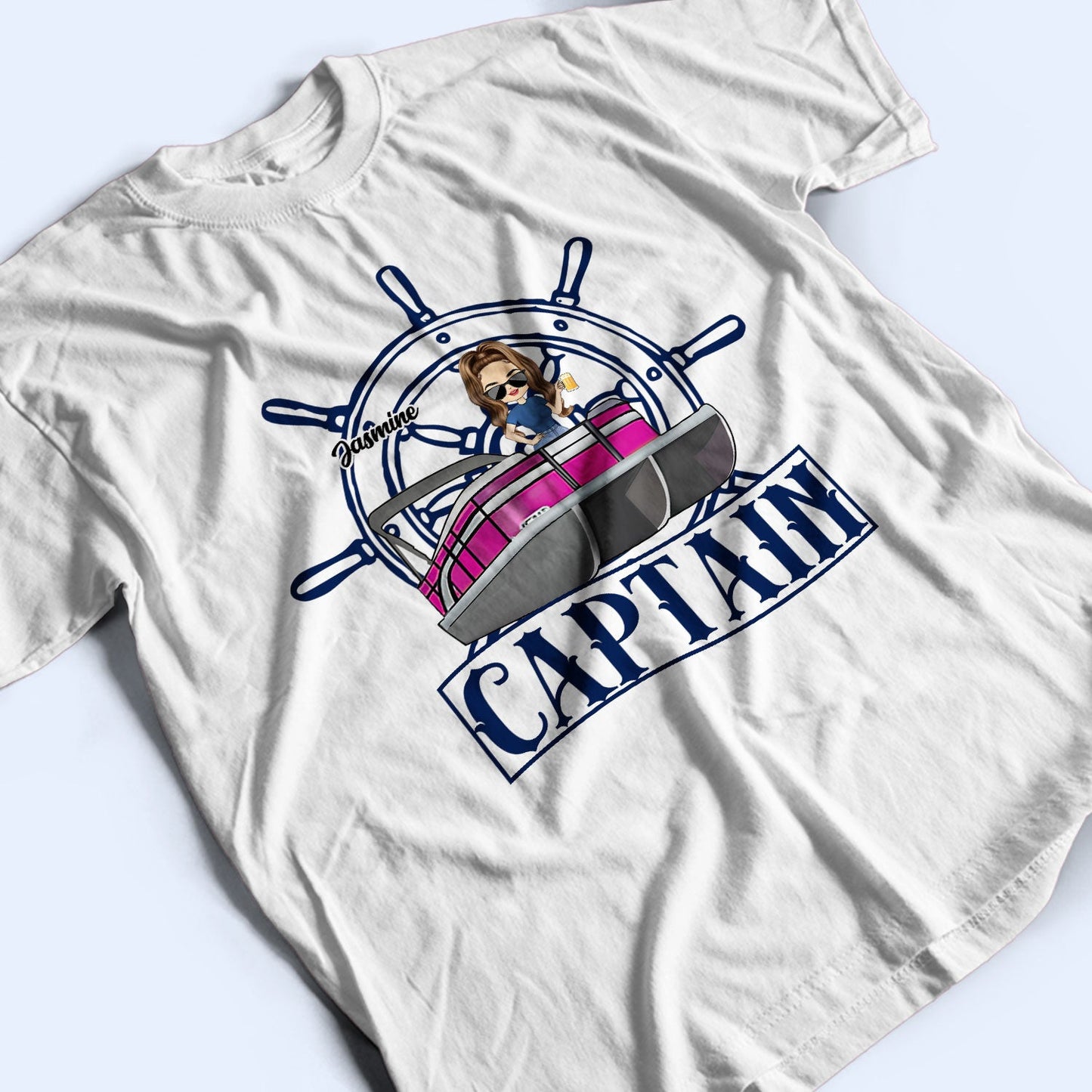 Boating Pontoon Captain First Mate - Gift For Couples, Husband, Wife, Pontooning Lovers, Lake Lovers, Travelers - Personalized T Shirt