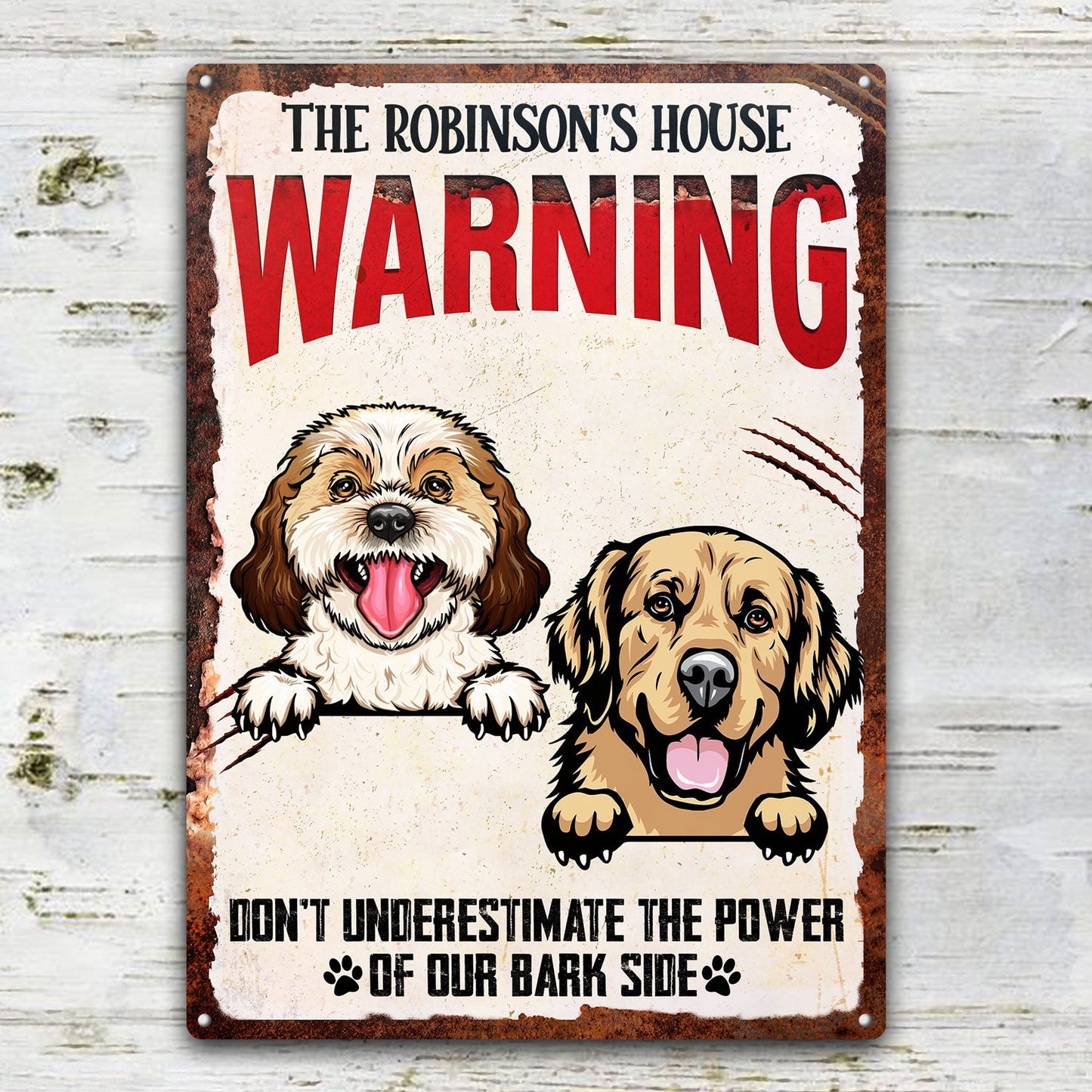 Don't Underestimate The Power Of My Bark Side - Backyard Sign, Garden Sign, Outdoor Home Decor Gift For Dog Lovers - Personalized Classic Metal Signs