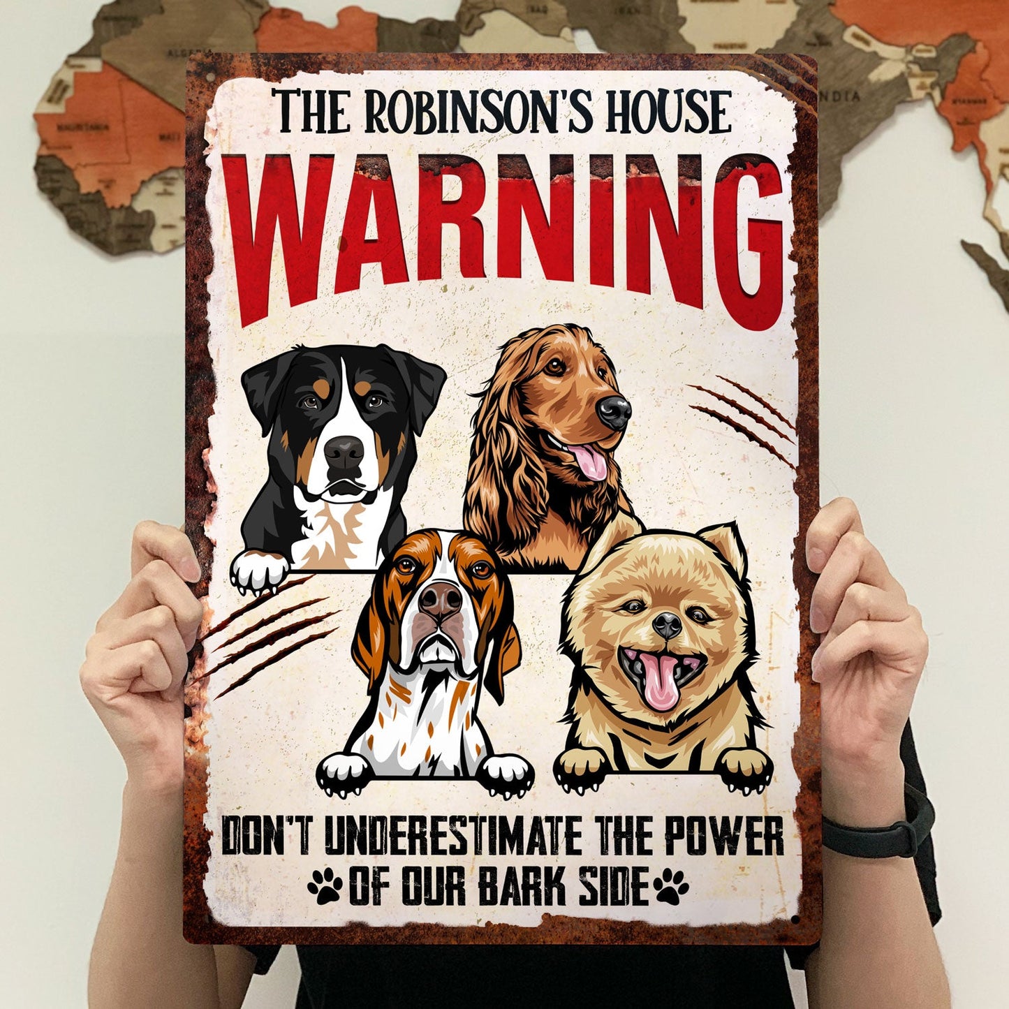 Don't Underestimate The Power Of My Bark Side - Backyard Sign, Garden Sign, Outdoor Home Decor Gift For Dog Lovers - Personalized Classic Metal Signs
