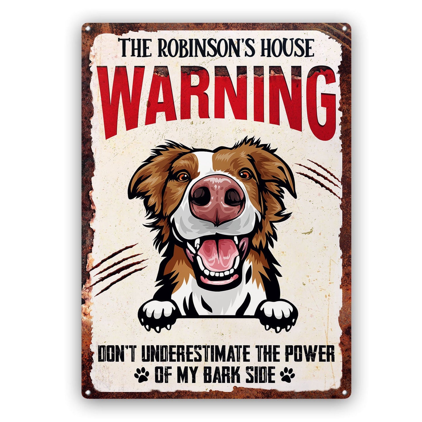 Don't Underestimate The Power Of My Bark Side - Backyard Sign, Garden Sign, Outdoor Home Decor Gift For Dog Lovers - Personalized Classic Metal Signs